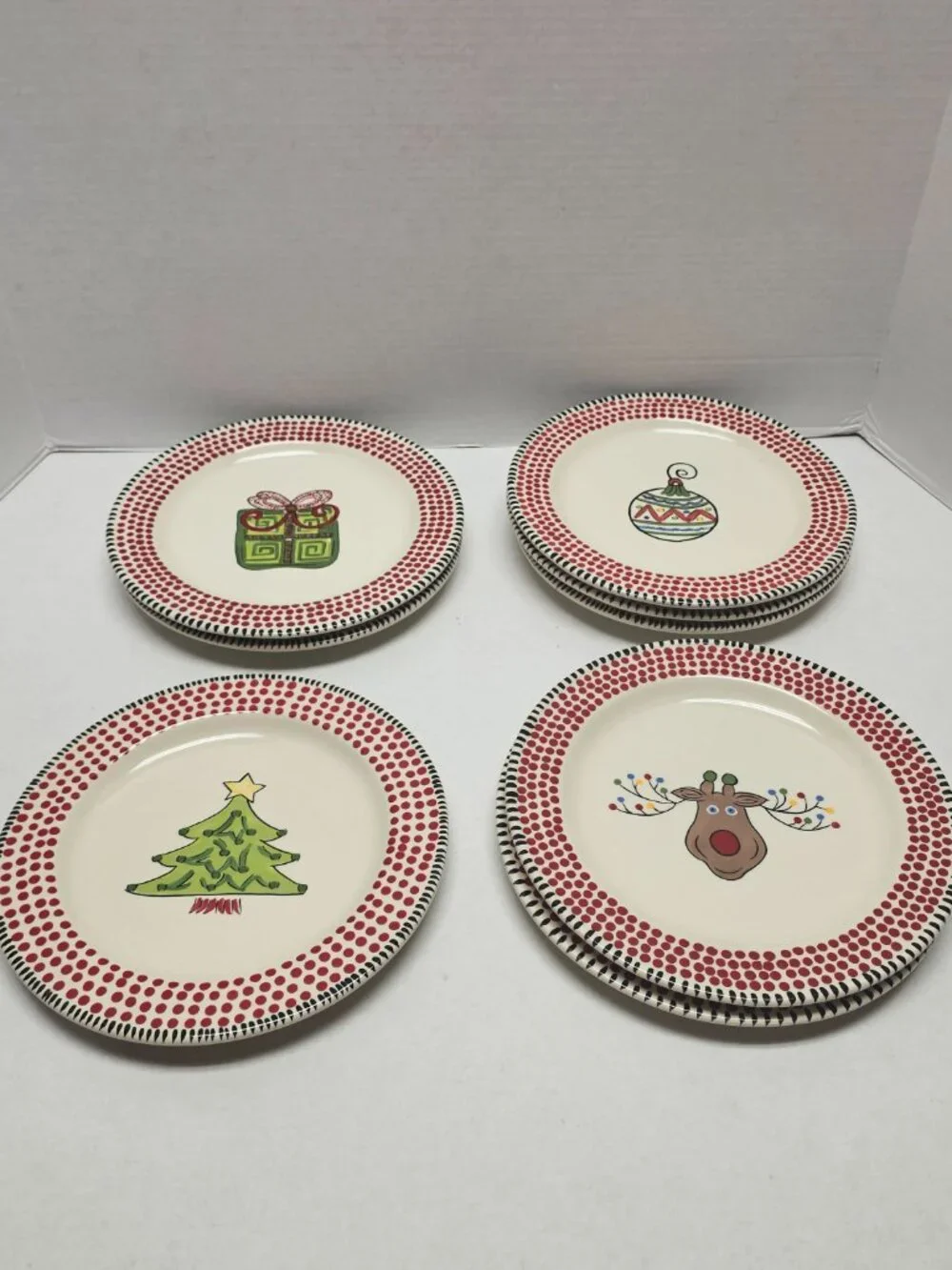 1 Caffco Simply Christmas Deer w Holiday Lights Plate 9” M Bagwell Rare #2